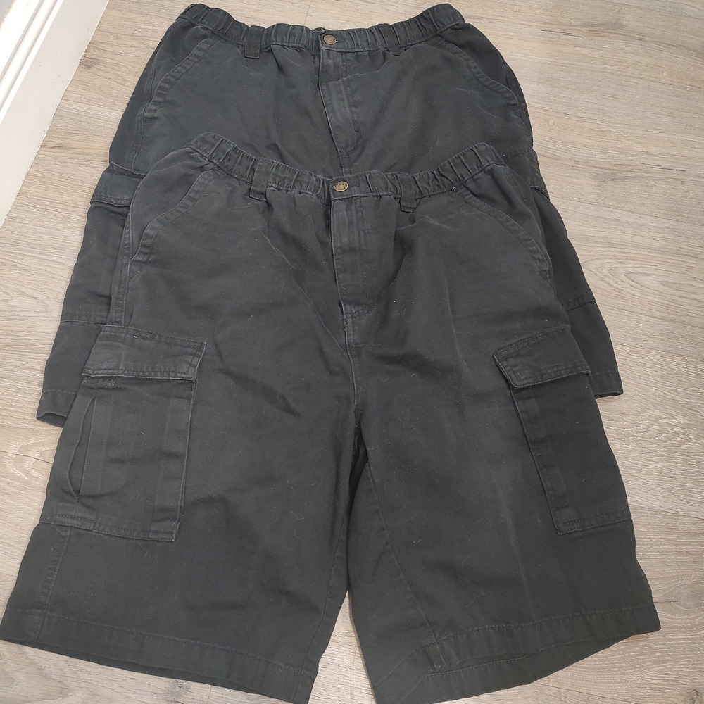 Boulder Creek Trading Company Mens Tall Black Cargo Short Sz Large Tall Lot Of 2